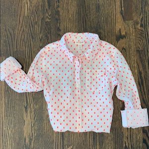 Cat and Jack white and hot pink button up